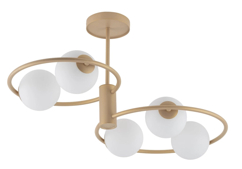 Plafoniera Aqua oro 5 sfere vetro 5xG9 Sigma Lighting