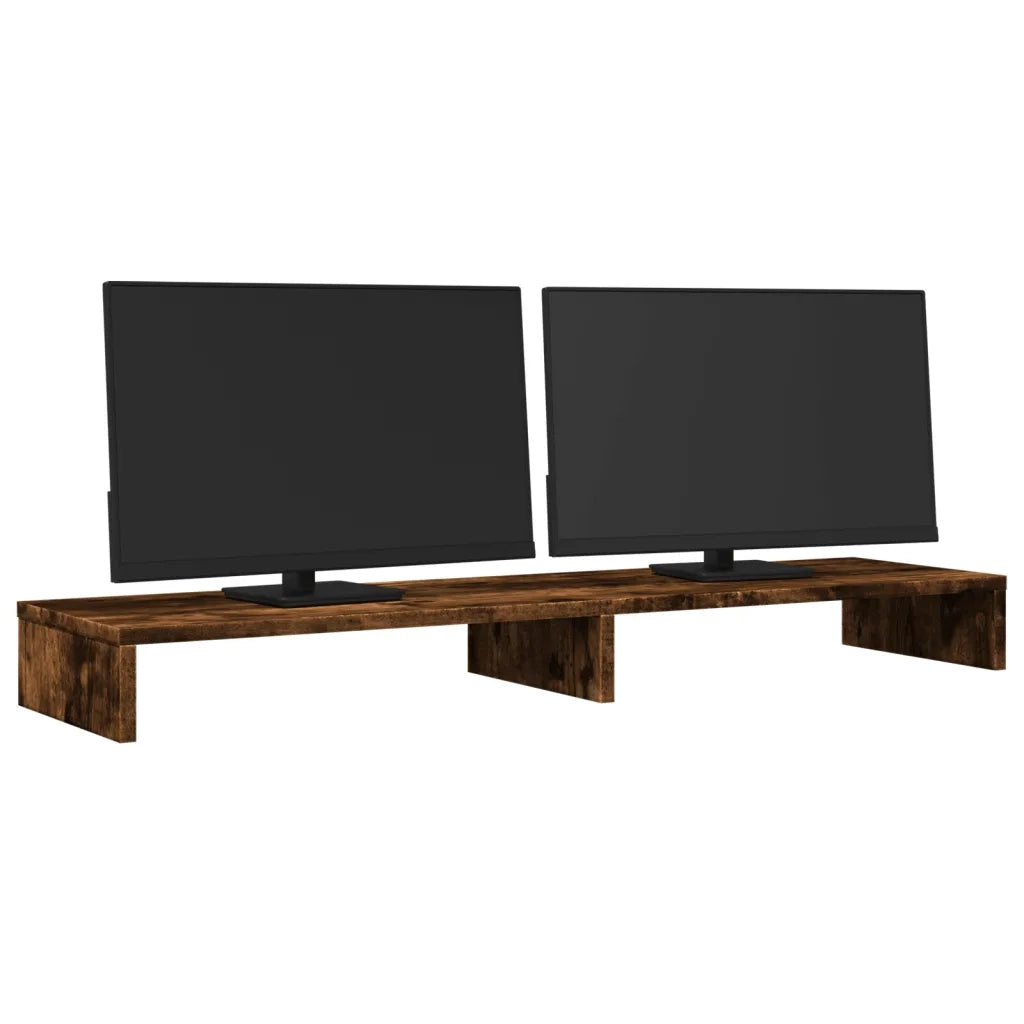 Supporto per Monitor Rovere Fumo 100x27x10 cm in Truciolato 854656