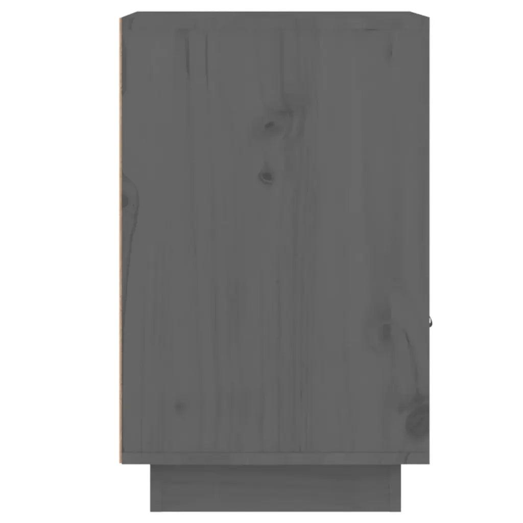 Comodini Grigi 2 pz 40x34x55 cm in Legno Massello di Pino 818320