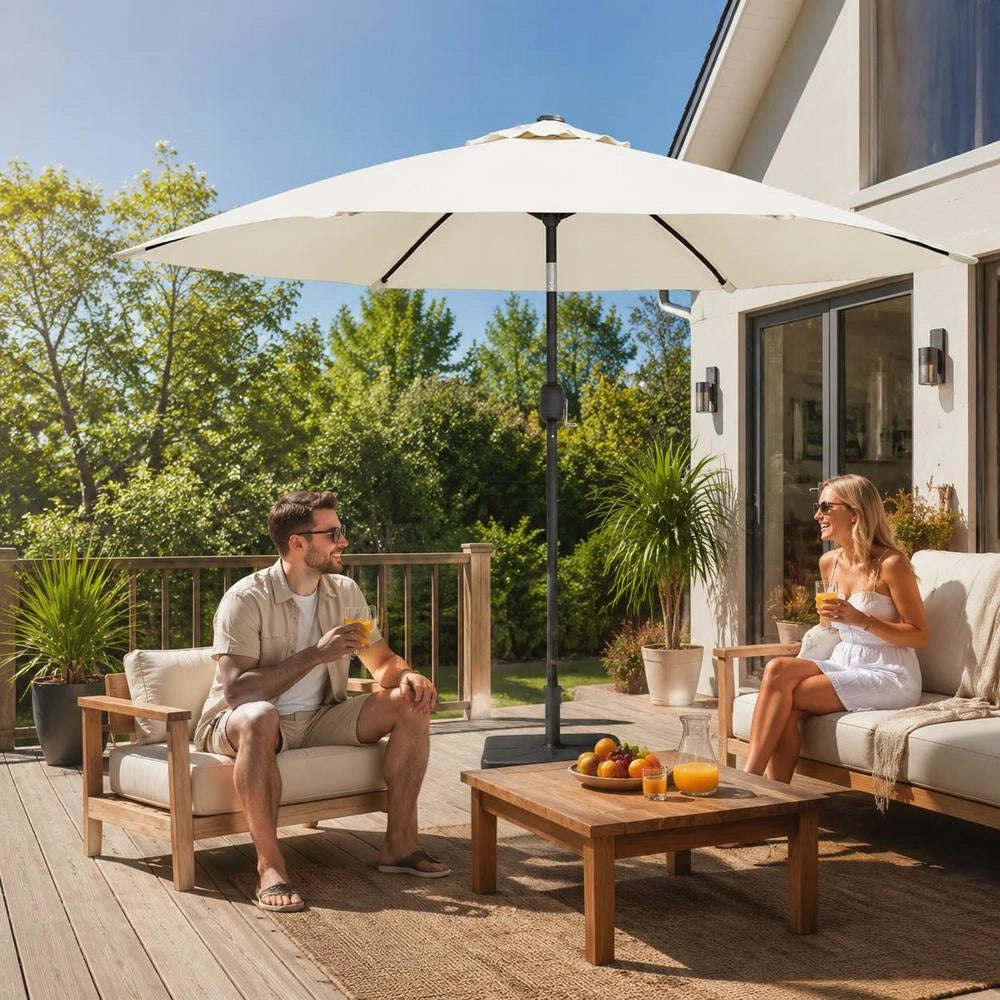 Sand-white Parasol, 3 M Steel Pole