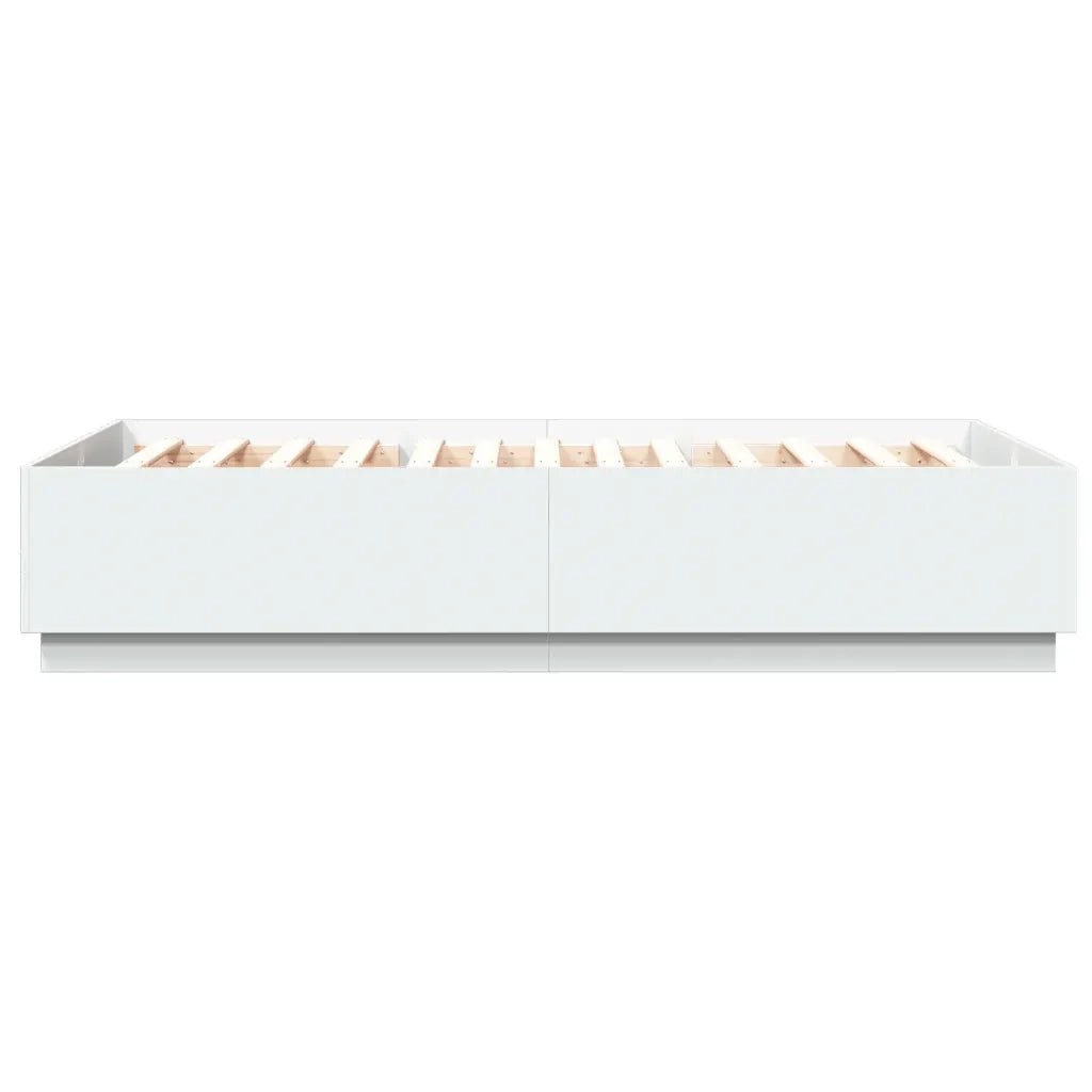 Giroletto con Luci LED Bianco 150x200 cm in Legno Multistrato 3209604