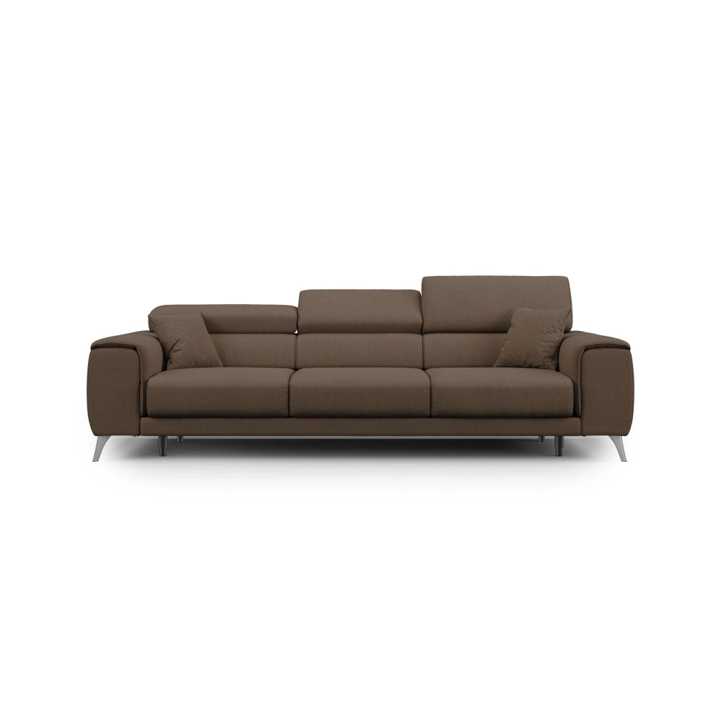 Fusion Divano con 3 sedute allungabili in tessuto smacchiabile T05 260 cm marrone