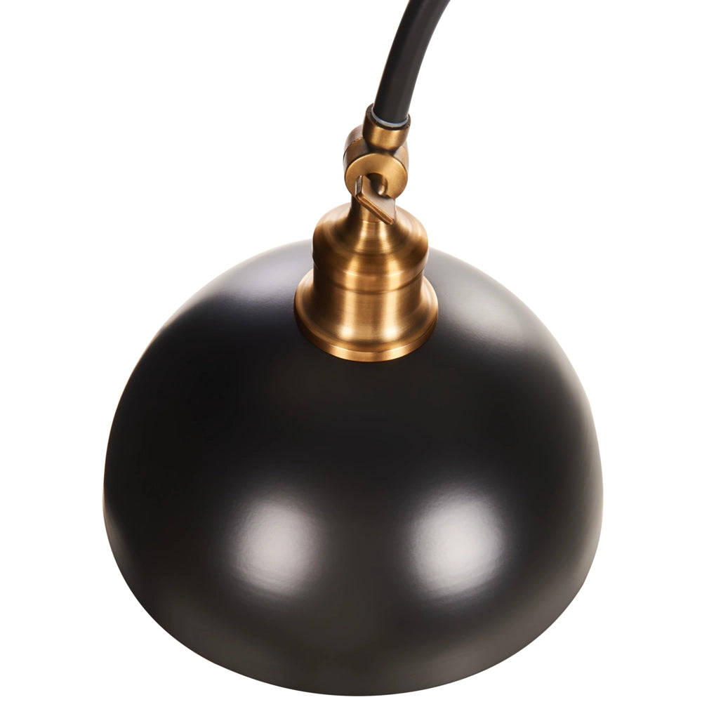 Lampada da terra in metallo nero con paralume e braccio regolabili Interruttore On-Off Camera da letto Soggiorno Casa Ufficio Illuminazione