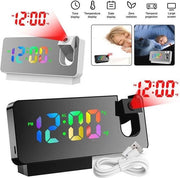 Proiettore Digitale con Schermo LED Grande, Proiezione 180°, Due Allarmi e Radio FM
