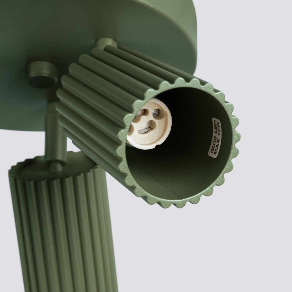 Plafoniera moderna verde oliva Ø20 3xGU10 in alluminio