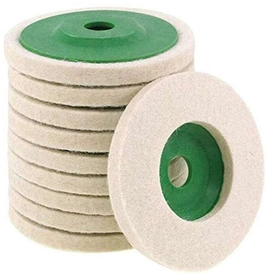 Set di 10 dischi abrasivi in lana di velt per trapano a sega a mano, 10 cm/8 mm