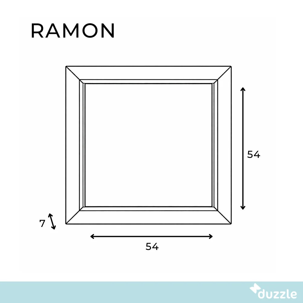 Specchio quadrato da parete Ramon con cornice in legno nero | Duzzle