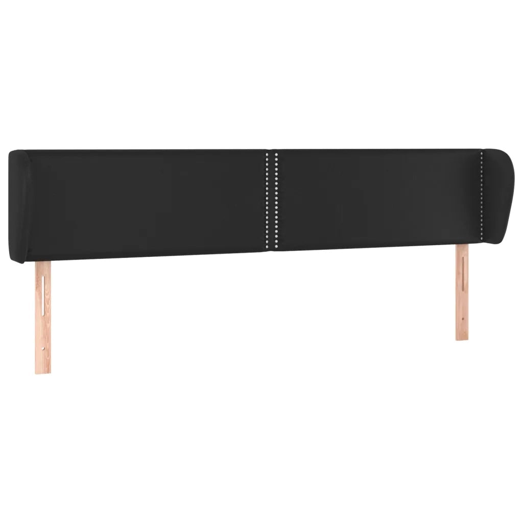 Testiera | Testata ad Orecchio Nera 203x23x78/88 cm in Similpelle