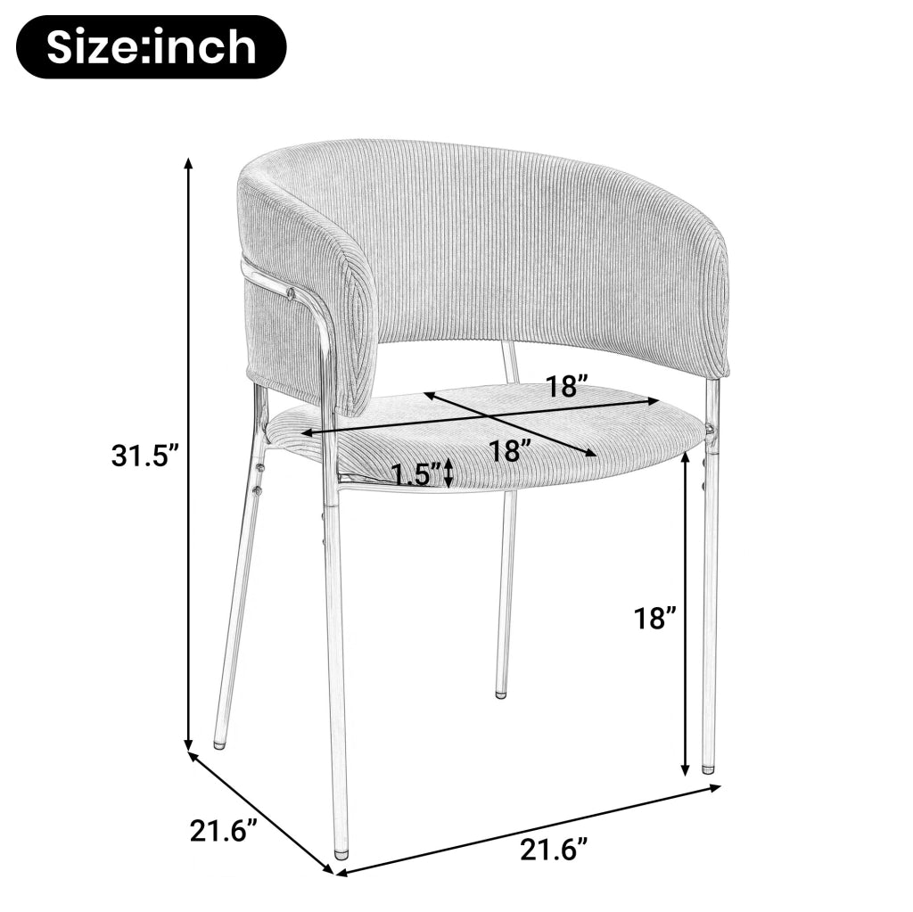 Sedia da pranzo in corda beige con gambe in ferro inclinate e piedini regolabili
