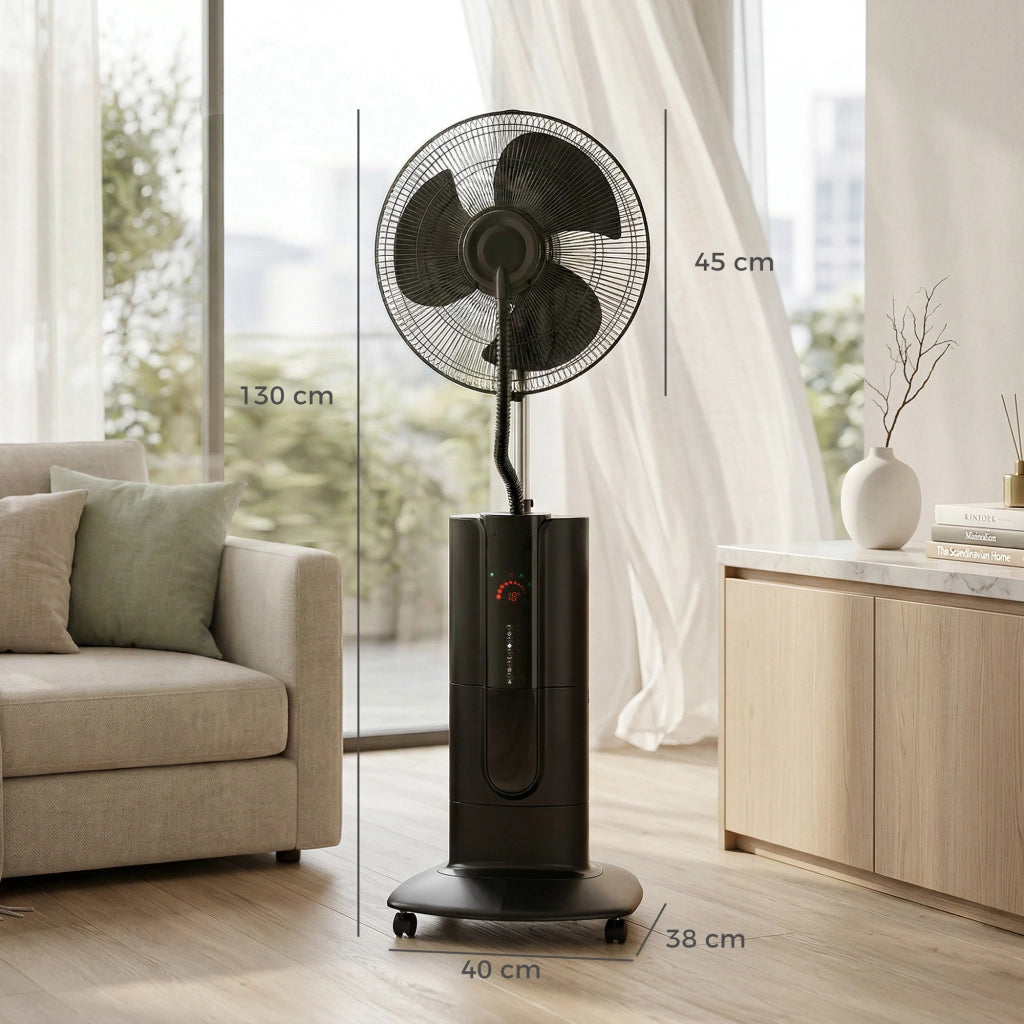 Ventilatore a colonna nebulizzatore ¨C zephmum ¨C nero 130 cm 100 W