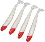 Tessuto artificiale a 4 pezzi - Tessuto morbido - Tessuto in silicone - Tessuto per pesca - Movimento perfetto - Adatto per fiumi - Tessuto per acqua dolce