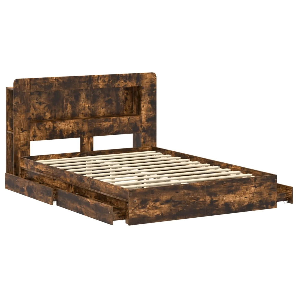 Telaio del letto con storage Rovere Fumo 135 x 190 cm 3433669