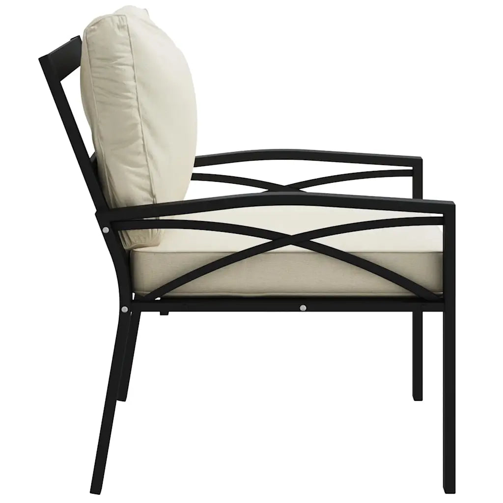 Sedia da patio-Sedie da Giardino con Cuscini Sabbia 2pz 68x76x79 cm Acciaio