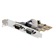 Startech.com scheda seriale pci express a due porte - scheda di interfaccia seriale da pcie a 2x rs232 (db9)- scheda pcie con staffe standard o a basso profilo - 16c1050 uart - ritenzione com - windows e linux - 21050-PC-SERIAL-LP