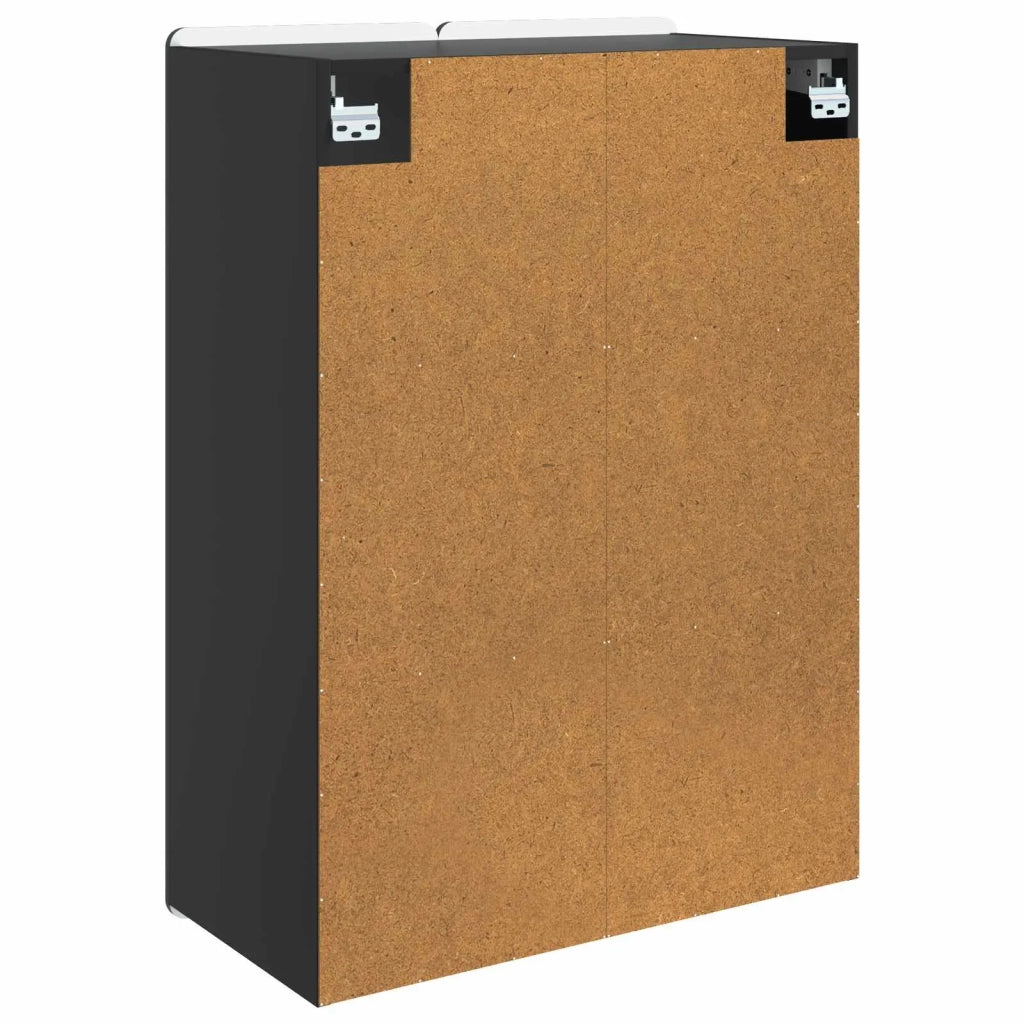 Mobiletto a muro Nero 66 x 34,5 x 92 cm Legno ingegnerizzato 898226