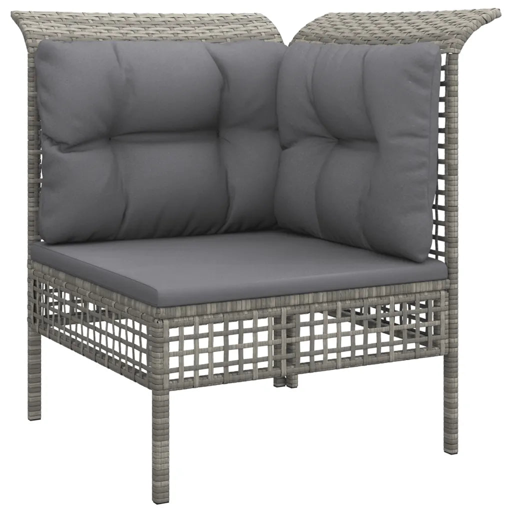 Set Divani da Giardino 6 pz con Cuscini in Polyrattan Grigio 3187514