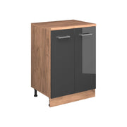 Mobile per mansarda Rion Antracite lucido/Rovere dorato 60 x 83.8 cm senza inclinazione con 2 ante Vicco