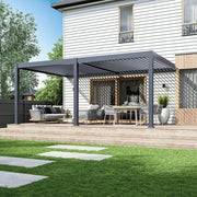 Pergola Bioclimatica OmbrÃ©a VS 3x6M adossata - Antracite - V2