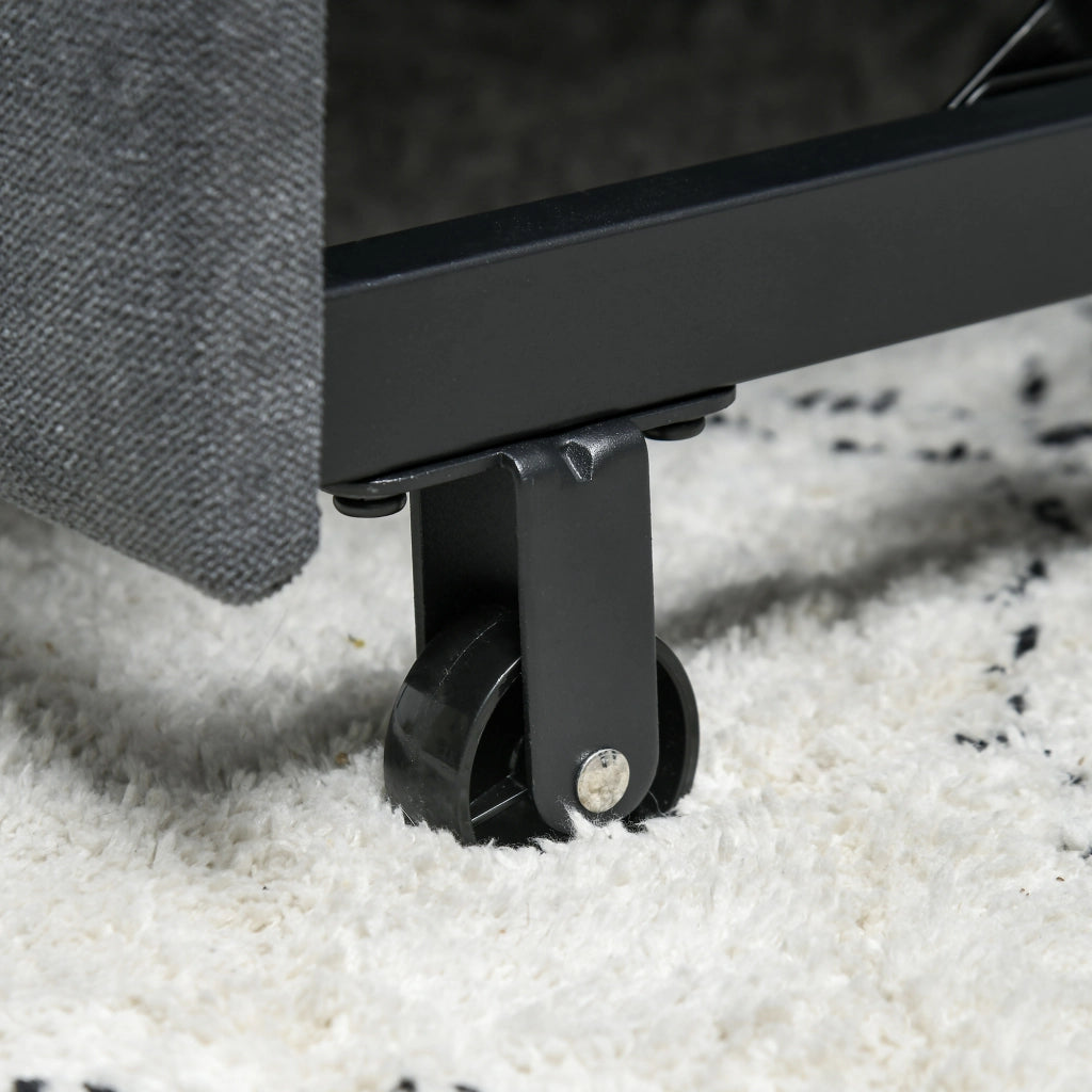 Divano Letto Clic Clac con Schienale Regolabile in Tessuto Velluto ¨C Minimal ¨C Grigio 148x87x88 cm