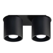 Lampada da parete e soffitto moderna ORBIS Deep Space in alluminio nero cilindrico 2x10W LED