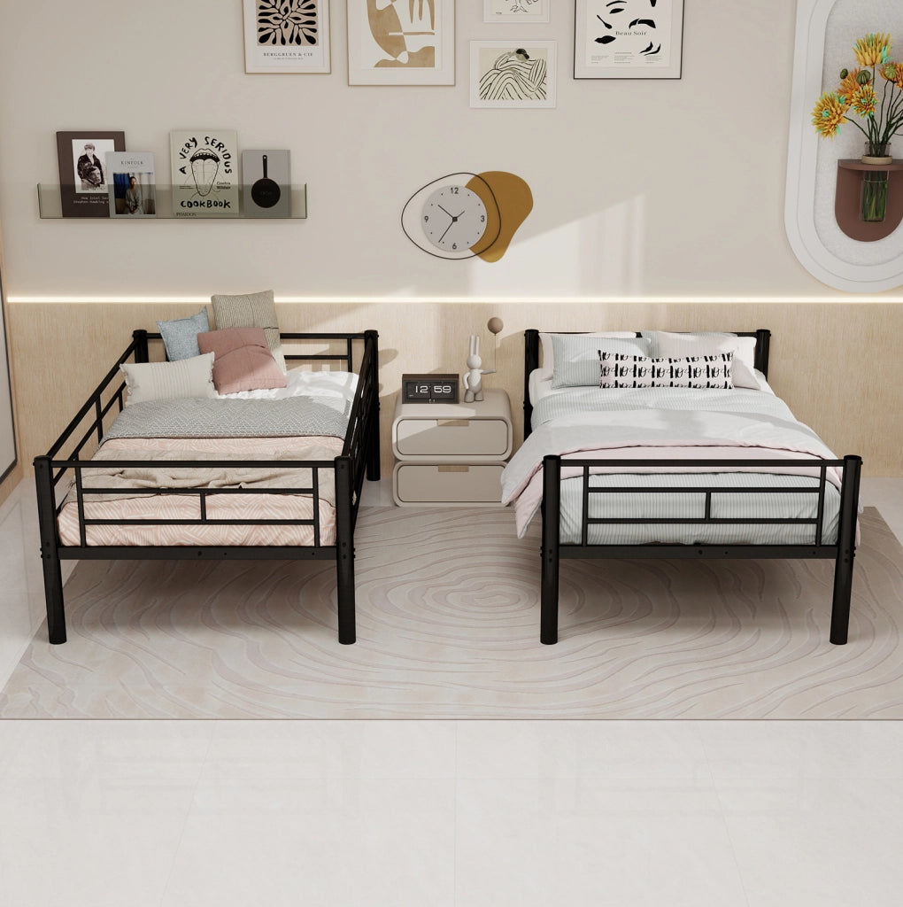 Letto a castello in metallo nero 196x103x156 cm