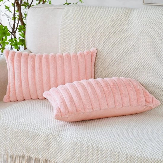Set di cuscini di copertura in piuma di velluto - 2 pezzi - Misura 30 x 50 cm - Realizzati in bontà artificiale - Lavabili in macchina - Decorativi