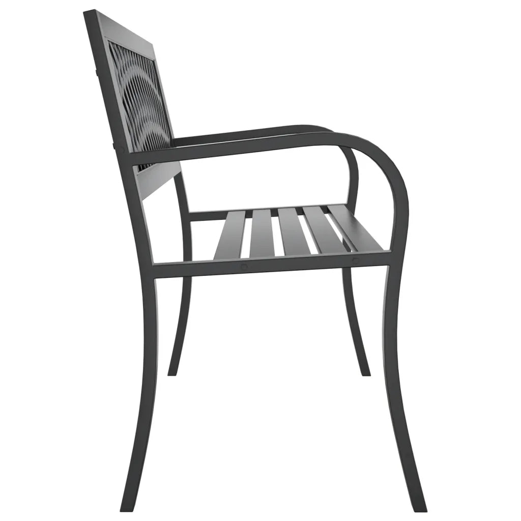 Panchina da Giardino | Panca da Giardino Nera 120 cm Acciaio