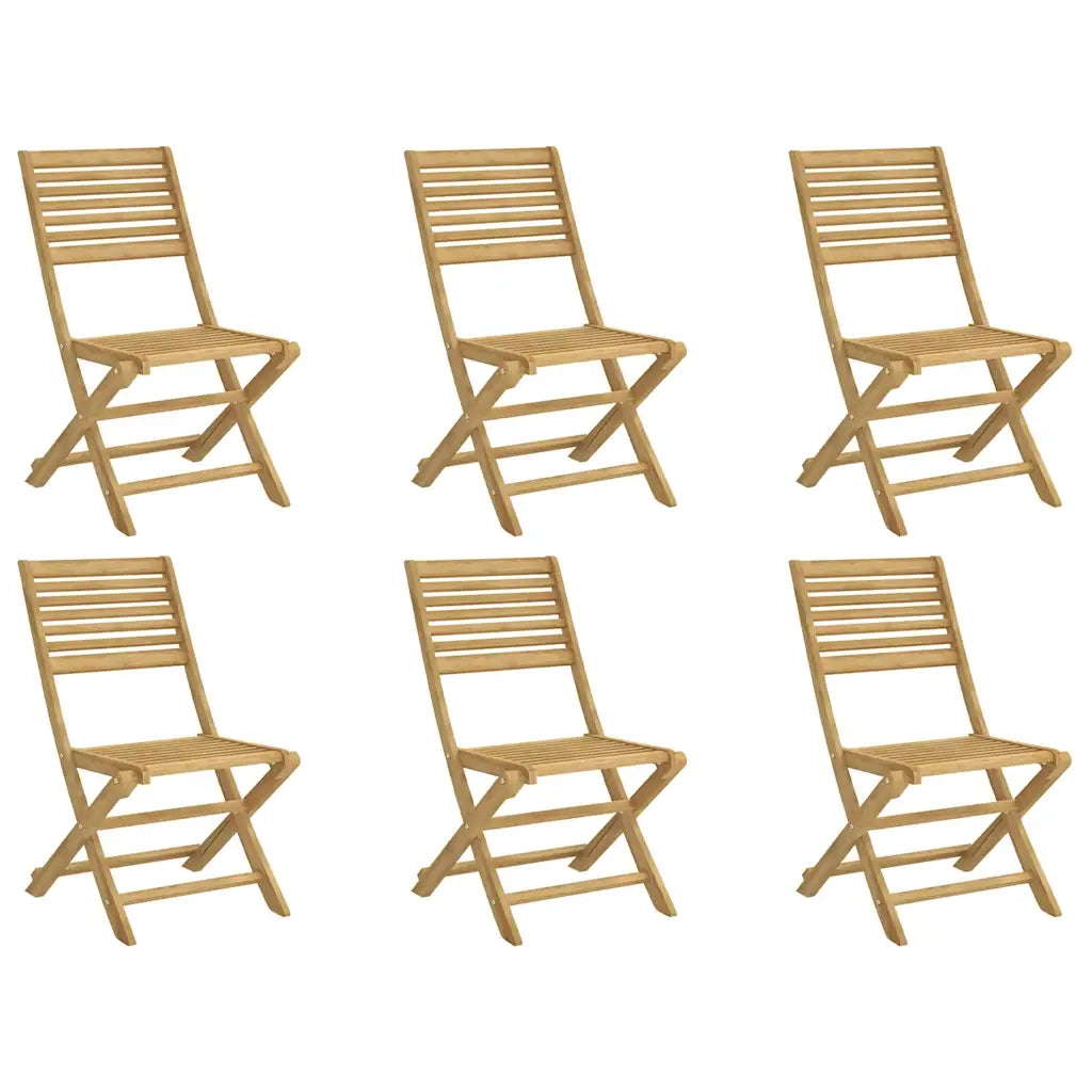Sedie Giardino Pieghevoli 6 pz | Sedie da Esterno 48,5x61,5x87 cm Massello Acacia