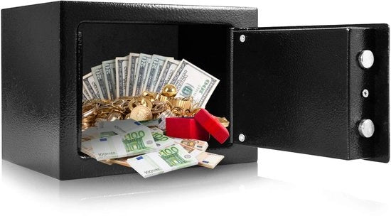 Safetta da Incendio con Cassetto con Chiusura a Cifra e 2 Chiavi - Materiale in Acciaio Durissimo - Prodotto Sostenibile