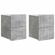 Mobiletto da notte a muro con cassetto 2 pcs Grigio Cemento 898302