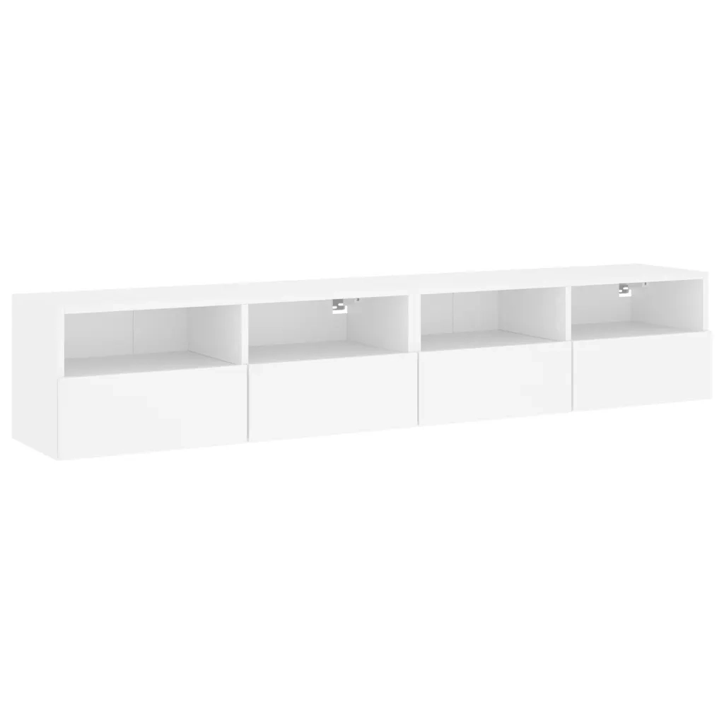 Mobili TV a Parete 2pz | Armadietto TV | Mobile Porta TV Bianchi 80x30x30 cm in Legno Multistrato