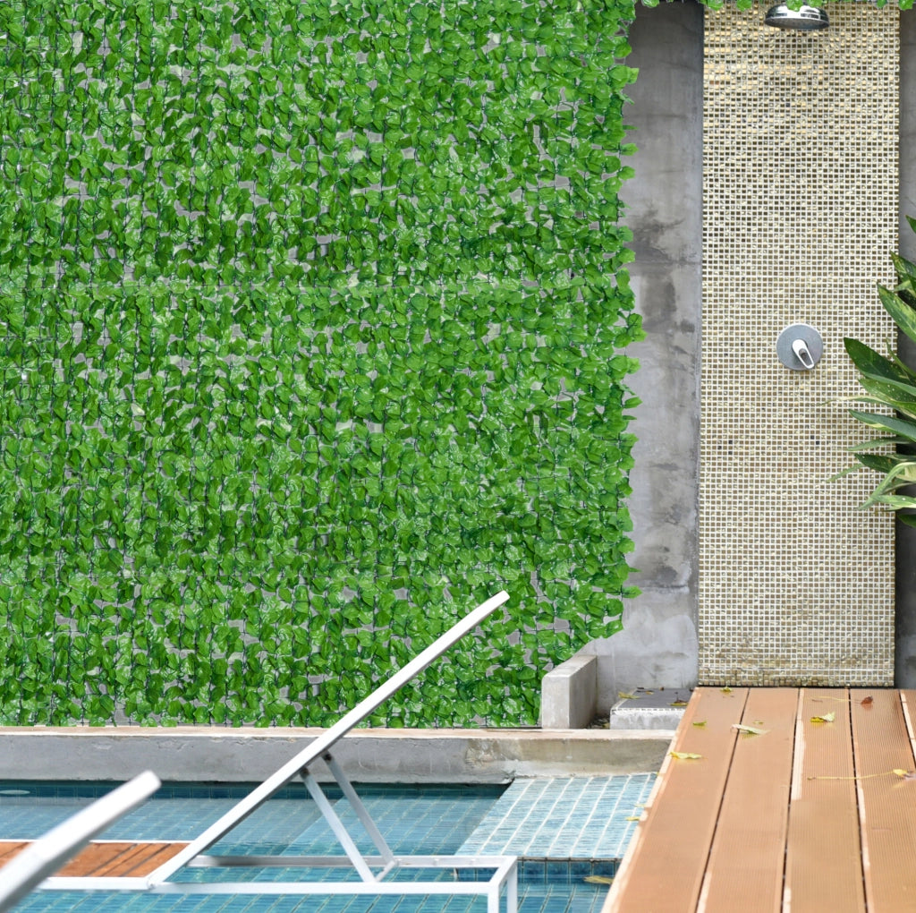 Siepe artificiale ULEVR 300x100 cm verde chiaro, schermatura decorativa in PE e tessuto per balcone e terrazza