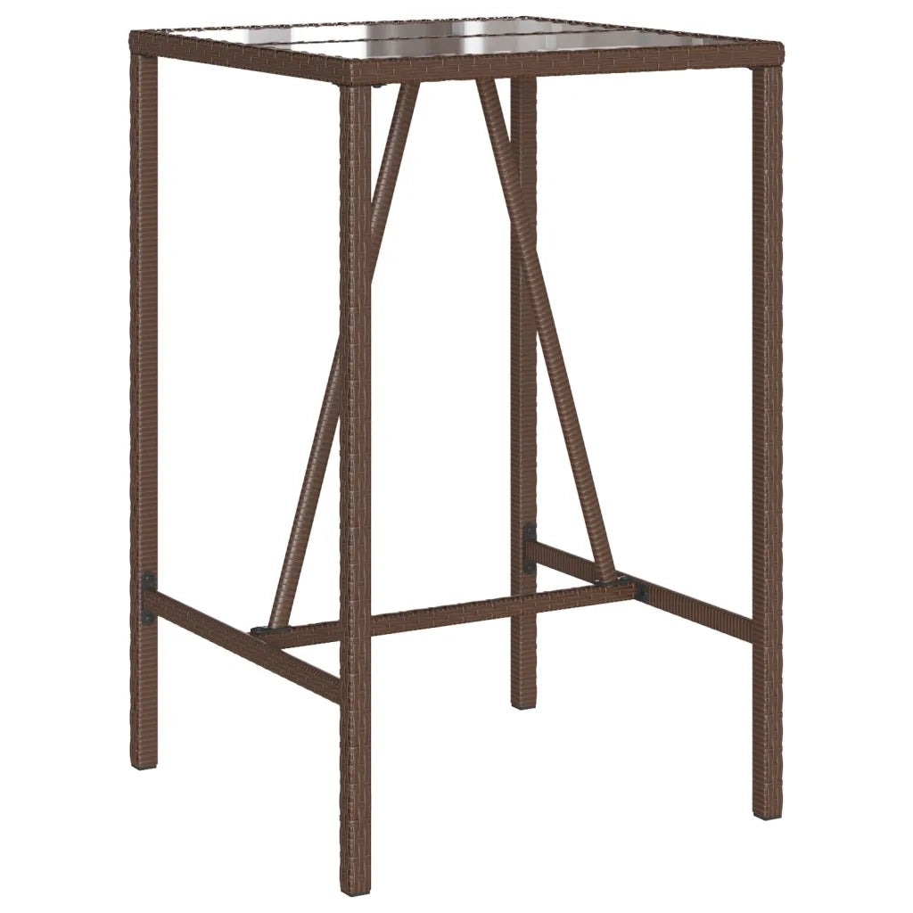 Set Bar da Giardino 5 pz con Cuscini in Polyrattan Marrone 3261459