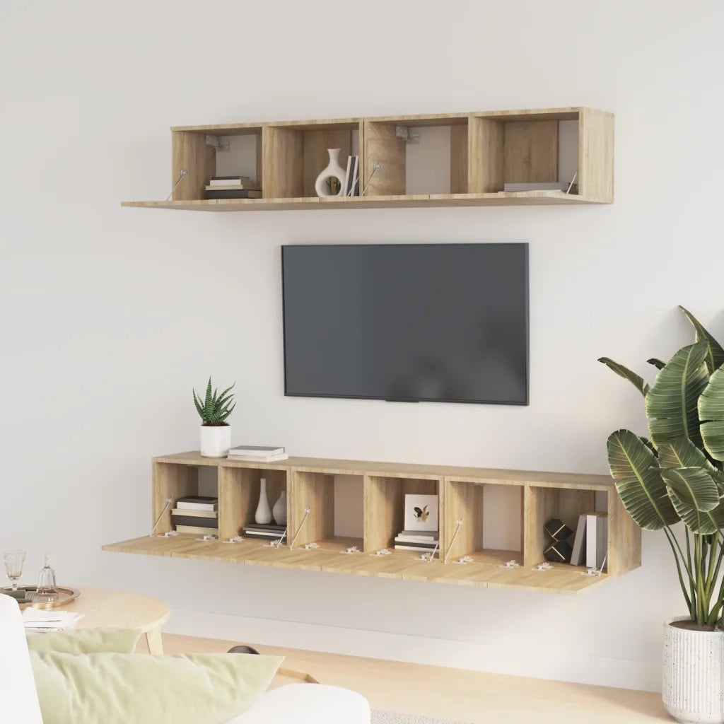 Set di Mobili Porta TV 5 pz | Armadietto TV | Mobile Porta TV Rovere Sonoma in Legno Multistrato