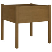 Fioriera | Cassetta per fiori | Vaso Giardino Marrone Ambra 70x70x70 cm Legno Massello Pino