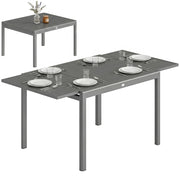 Tavolo da Giardino Allungabile ¨C zephmum ¨C Grigio Scuro, Alluminio, 110-170x90x75 cm