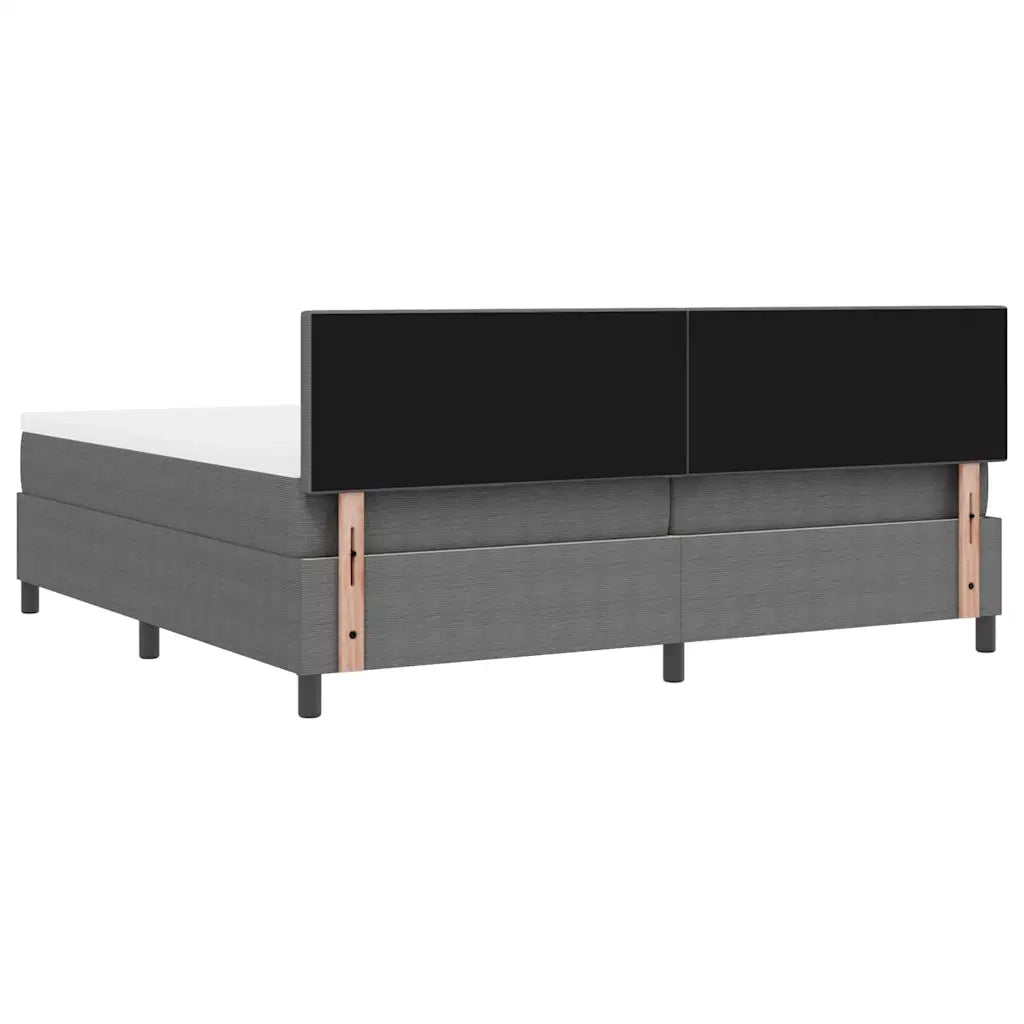 Letto a molle con testiera Grigio chiaro e bianco 200 x 200 cm 3337527