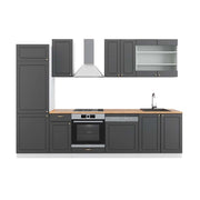 Cucina componibile Fame-Line Antracite-oro/Bianco 300 cm, PL Rovere Vicco