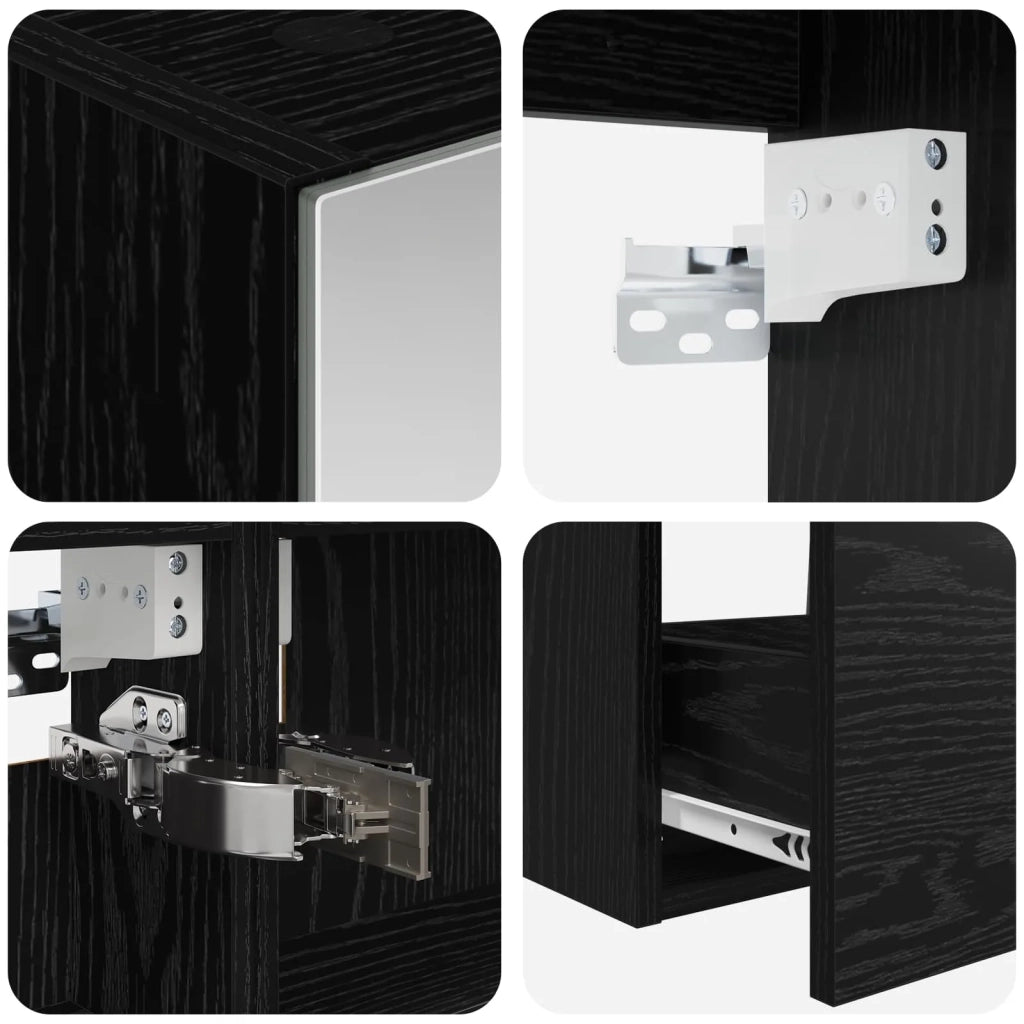 Set di mobili per il bagno 5 pcs Rovere Nero 3406712