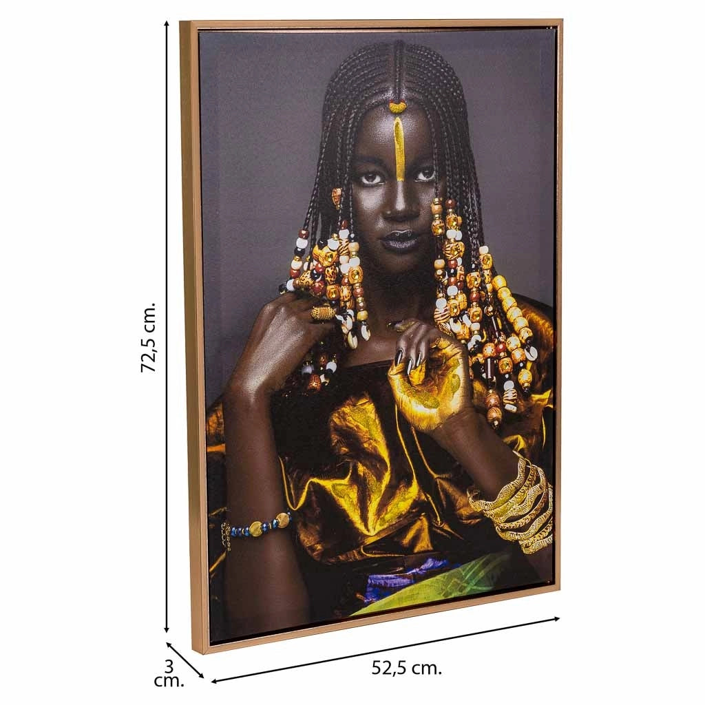 Quadro dipinto a mano con rilievo nero 52,5 x 72,5 x 3h cm