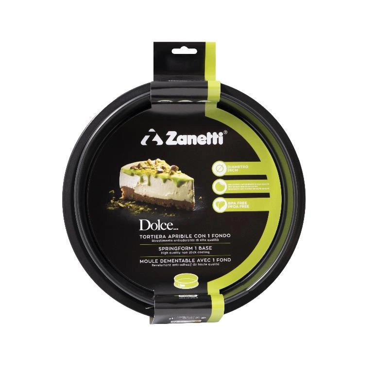 Tortiera Antiaderente Dolce Casa Apribile con Cerniera 1 Fondo 26 cm