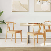 Sedia da pranzo 2 pcs Naturale Legno di gomma solido 42020405