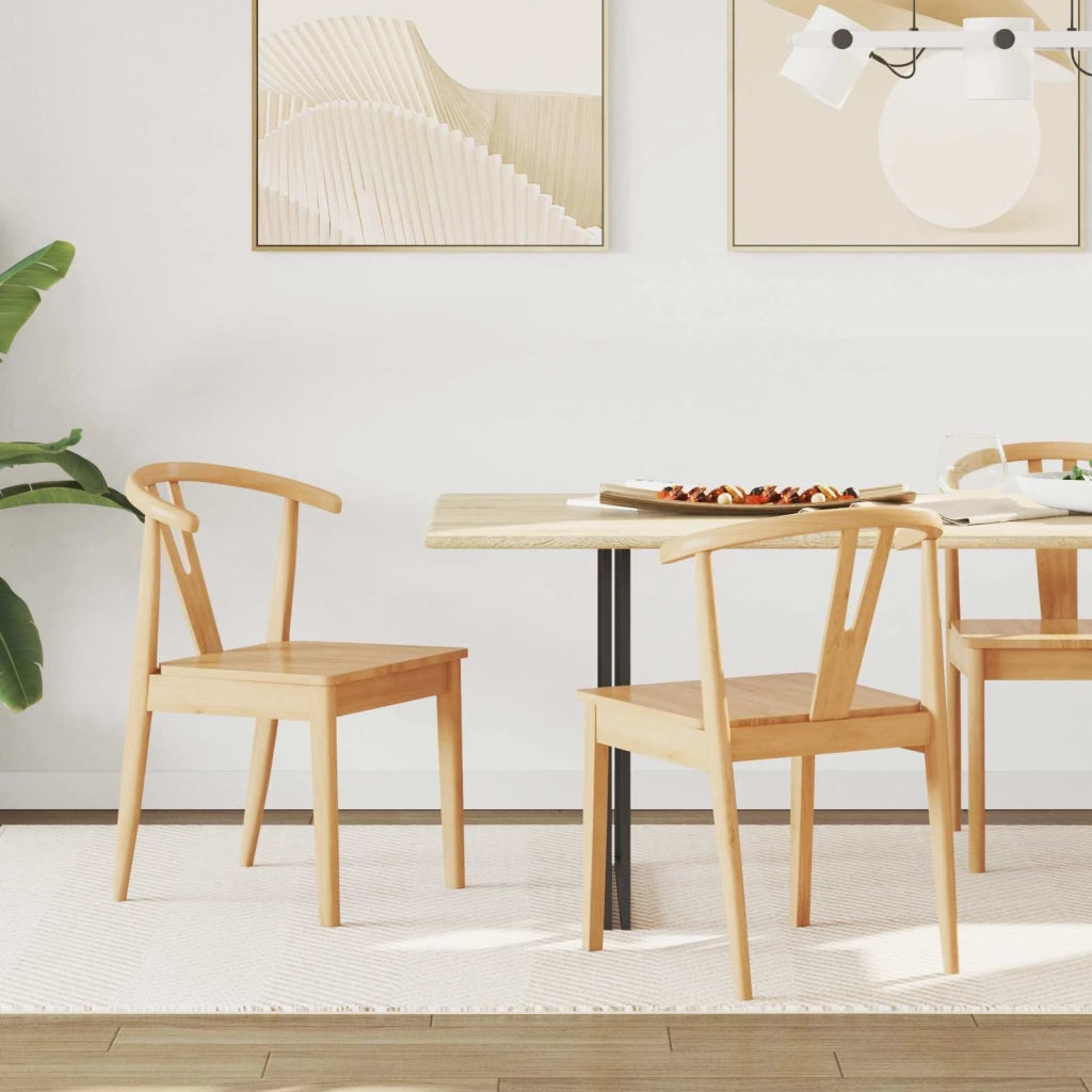 Sedia da pranzo 2 pcs Naturale Legno di gomma solido 42020405