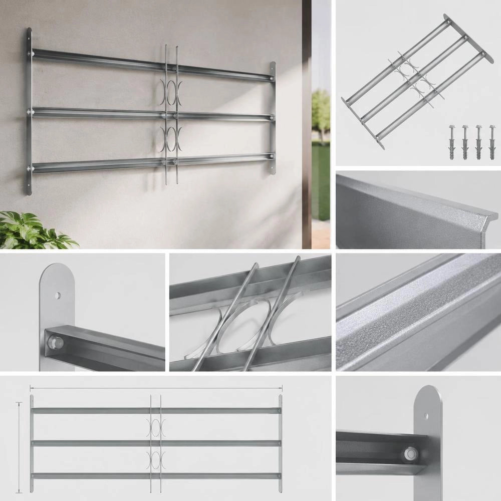 Adjustable Window Grille With 3 Crossbars 700-1050 Mm