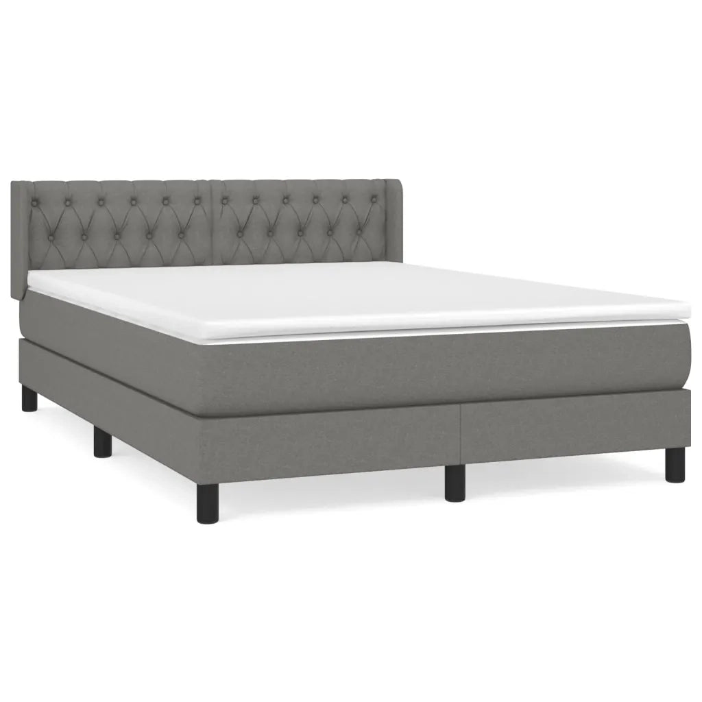 Giroletto a Molle con Materasso Grigio Scuro 140x200cm Tessuto 3129954