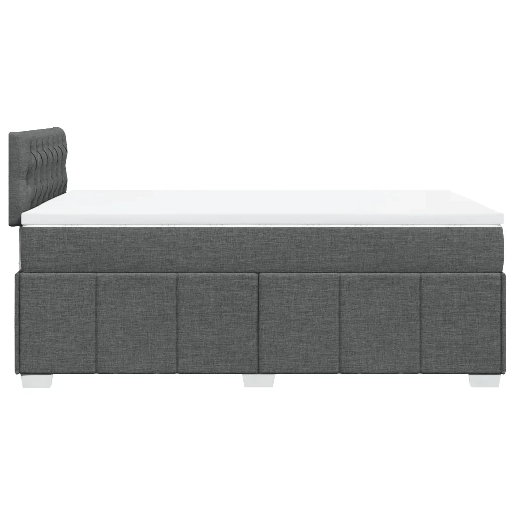Giroletto a Molle con Materasso Grigio Scuro 120x200 cm Tessuto