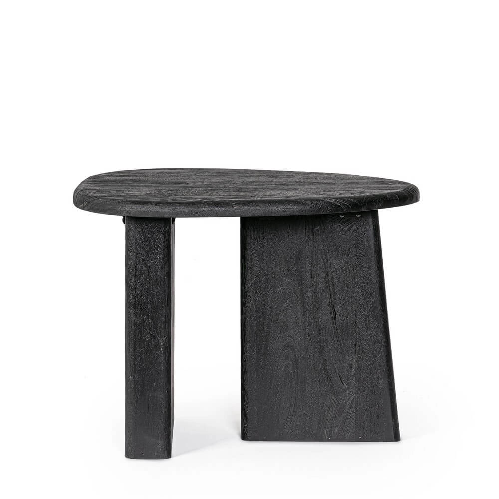 Tavolino in Legno di Mango Piano Ovale Finitura Naturale - ENIGMA