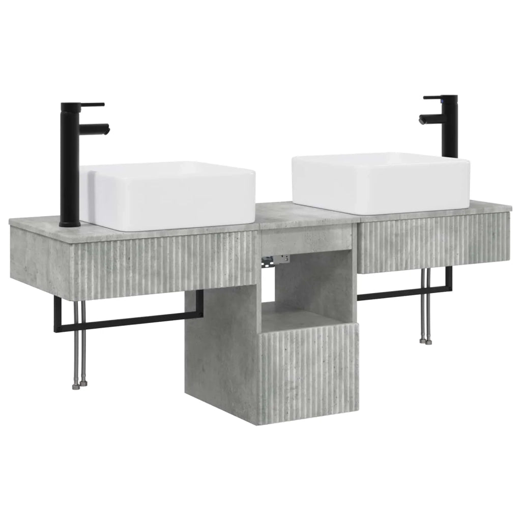 Set di mobili per il bagno 3 pz Grigio Cemento 3405600