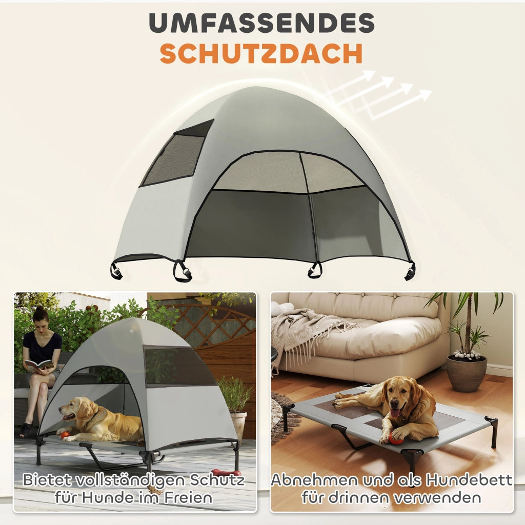 Cuccia per cani esterna con tetto ¨C zephmum ¨C 106x76x99 cm grigio chiaro