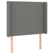Testiera | Testata ad Orecchio Grigio Scuro 83x16x118/128 cm in Tessuto